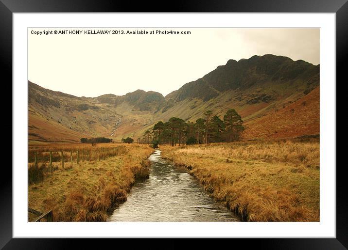 HAYSTACKS FROM PEGGYS BRIDGE Framed Mounted Print by Anthony Kellaway