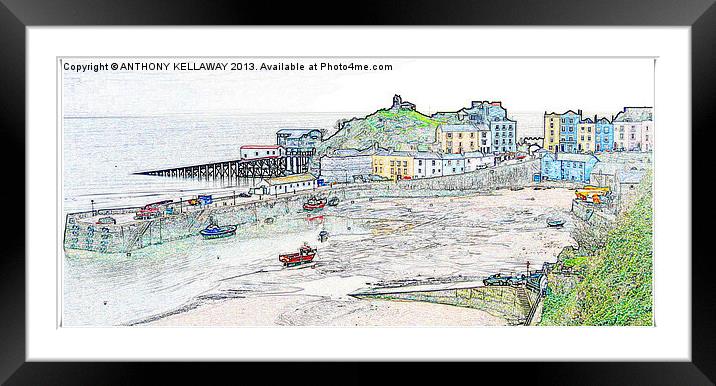 Tenby Harbour Wales Framed Mounted Print by Anthony Kellaway