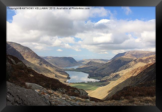 BUTTERMERE FROM HAYSTACKS Framed Print by Anthony Kellaway