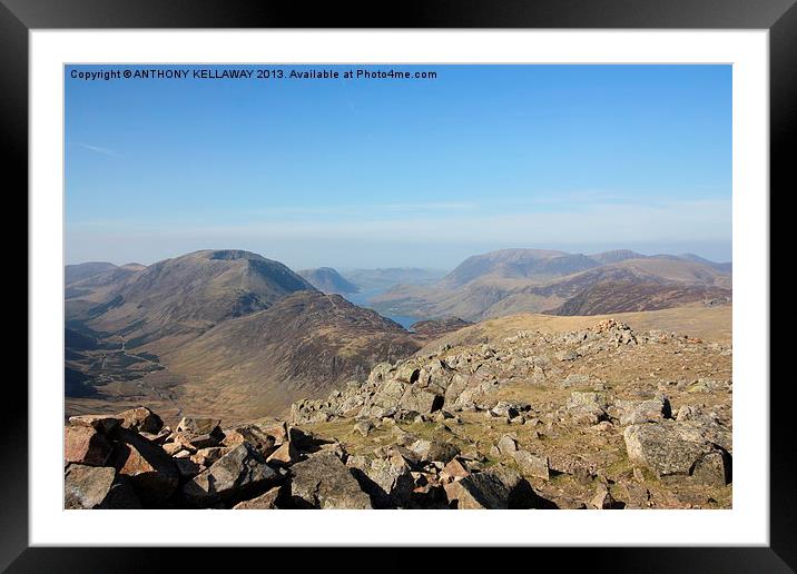 GREAT GABLE SUMMIT VIEW Framed Mounted Print by Anthony Kellaway