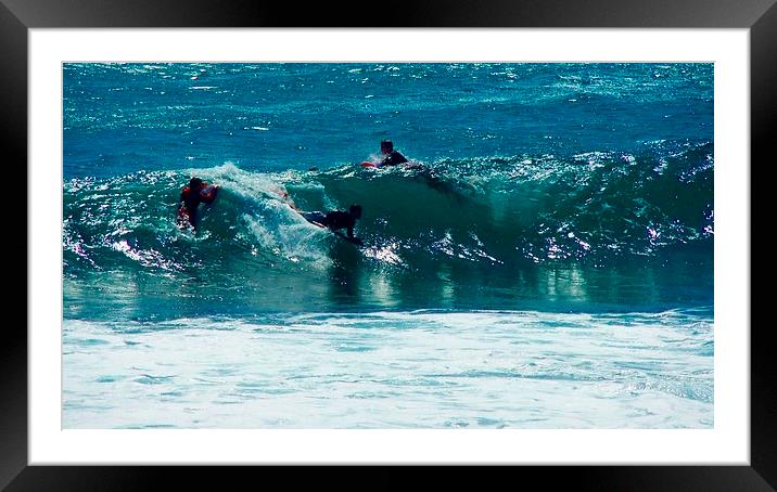 SURFS UP Framed Mounted Print by Anthony Kellaway