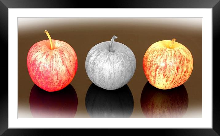 THREE APPLES Framed Mounted Print by Anthony Kellaway