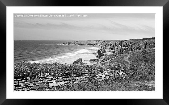  BEDRUTHAN STEPS BEACH Framed Mounted Print by Anthony Kellaway