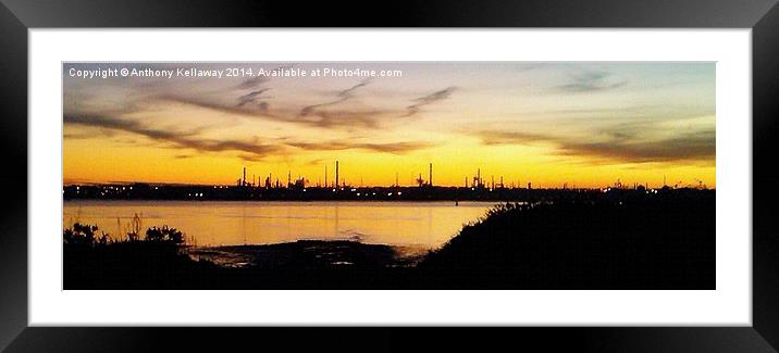  SUNSET AT FAWLEY REFINERY Framed Mounted Print by Anthony Kellaway