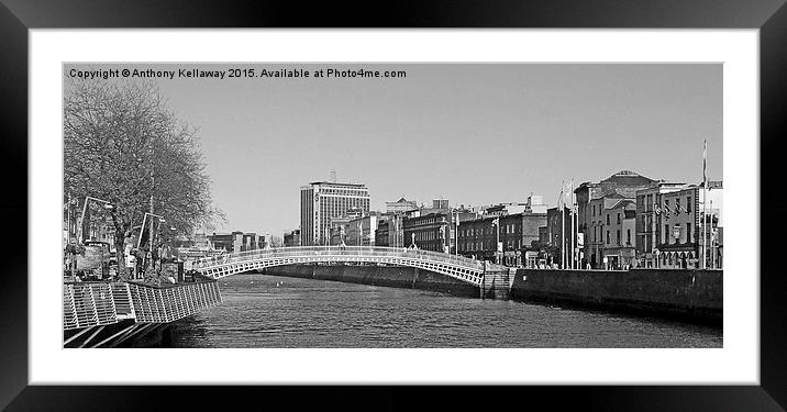  HALFPENNY BRIDGE DUBLIN Framed Mounted Print by Anthony Kellaway