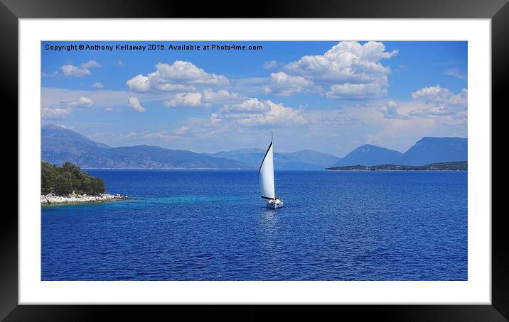  SAILING THE IONIAN SEA Framed Mounted Print by Anthony Kellaway