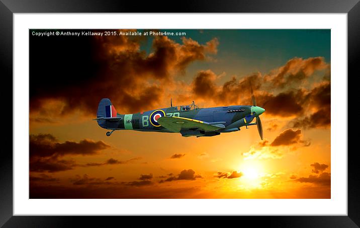  SPITFIRE MH434 Framed Mounted Print by Anthony Kellaway