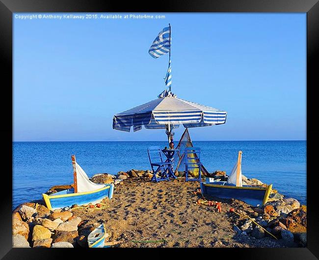  STEFANOS BEACH KEFALOS Framed Print by Anthony Kellaway