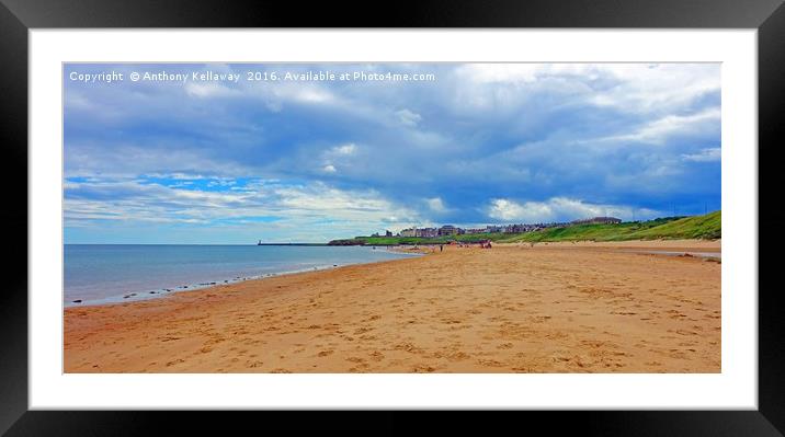              STORM CLOUDS OVER LONG SANDS BEACH  Framed Mounted Print by Anthony Kellaway
