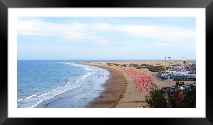    Maspalomas beach and dunes                     Framed Mounted Print by Anthony Kellaway