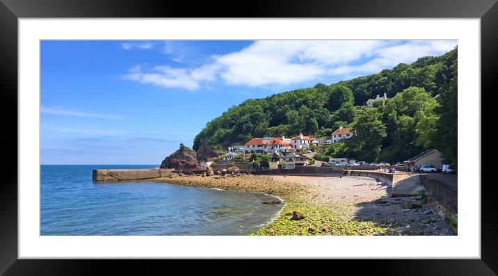 Babbacombe beach and harbour Framed Mounted Print by Anthony Kellaway