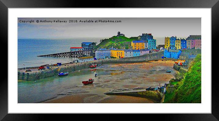Tenby  Framed Mounted Print by Anthony Kellaway