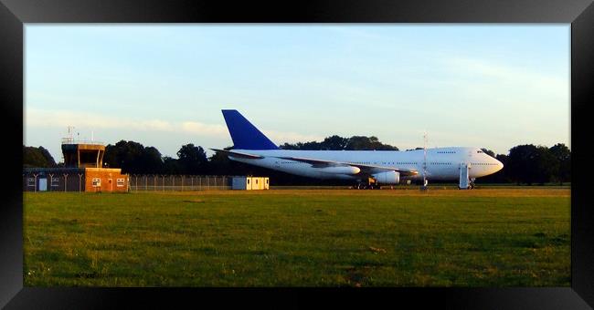 Boeing 747 Dunsfold airfield Surrey Framed Print by Anthony Kellaway