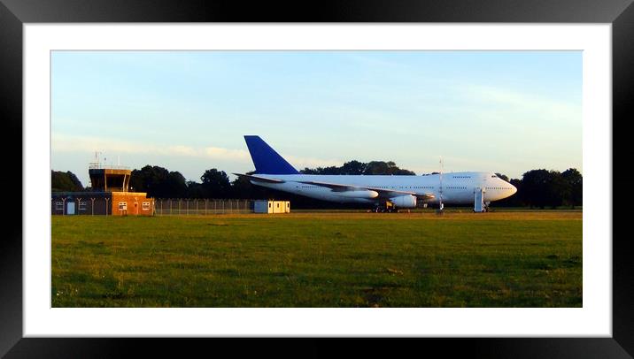 Boeing 747 Dunsfold airfield Surrey Framed Mounted Print by Anthony Kellaway