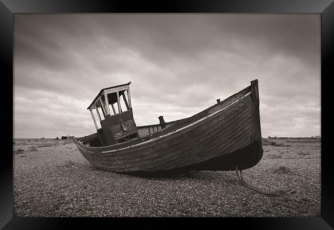 Dungeness Boat Framed Print by Rob Laker
