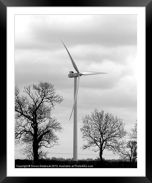 Wind Turbine Framed Mounted Print by Simon Alesbrook