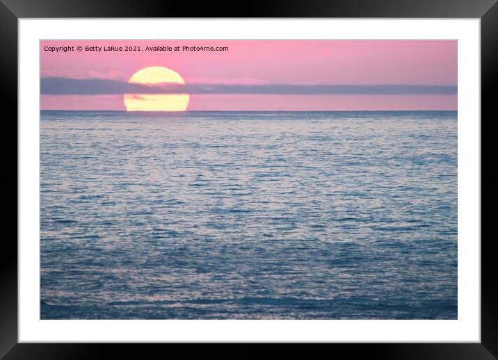 Sunset on the Sea Framed Mounted Print by Betty LaRue