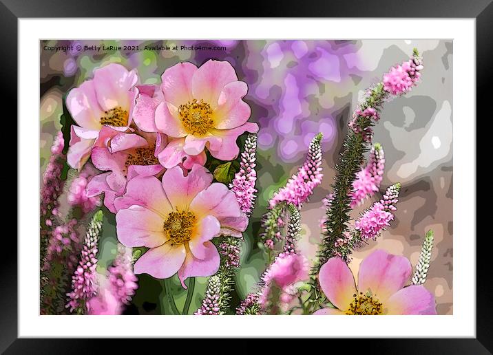 Pink Petals Framed Mounted Print by Betty LaRue