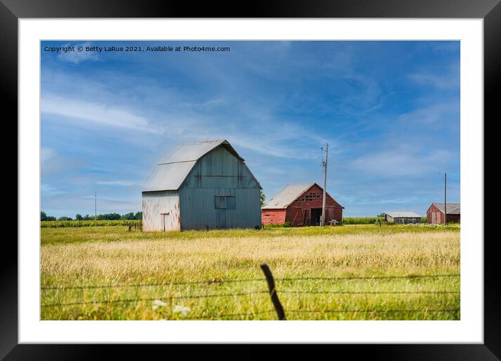 American Country Barns Framed Mounted Print by Betty LaRue