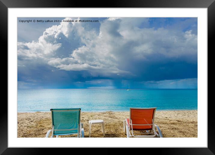 Tropical Storm on the Caribbean Framed Mounted Print by Betty LaRue