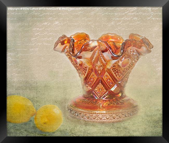 Carnival Glass Vase Framed Print by Betty LaRue
