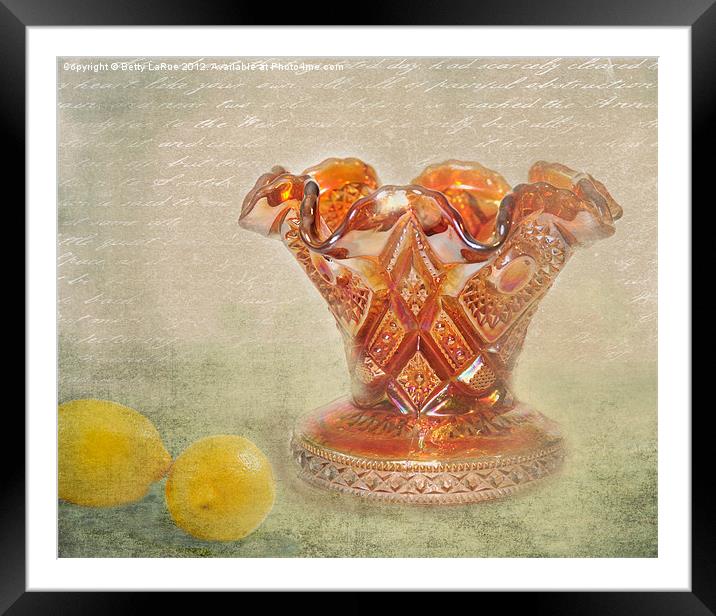 Carnival Glass Vase Framed Mounted Print by Betty LaRue