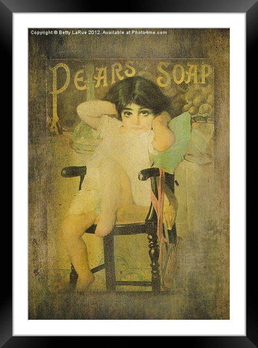 Pear Soap Girl Framed Mounted Print by Betty LaRue