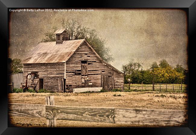 Old Wooden Barn Framed Print by Betty LaRue