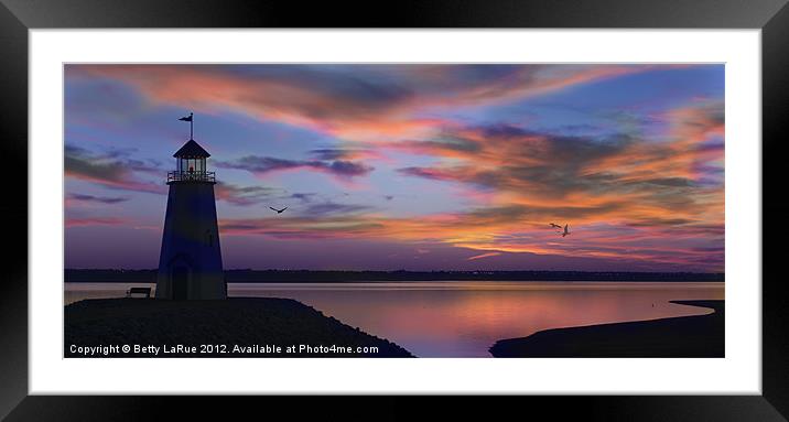 Lake Hefner Lighthouse Framed Mounted Print by Betty LaRue