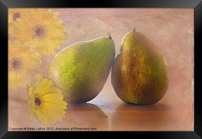 Pears Still Life Framed Print by Betty LaRue