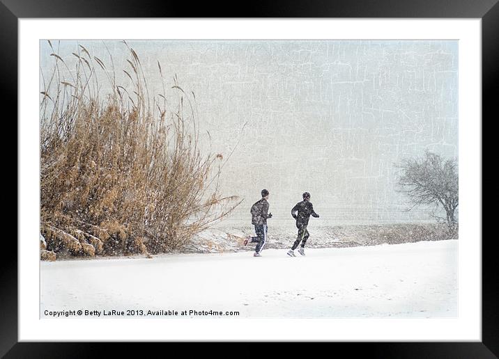 Winter Runners Framed Mounted Print by Betty LaRue