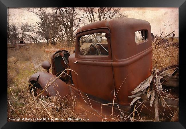 Where Old Trucks Go To Die Framed Print by Betty LaRue