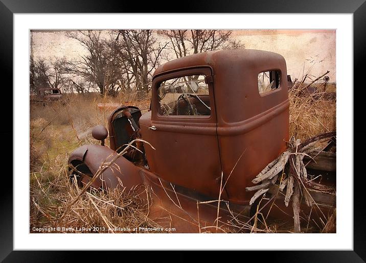 Where Old Trucks Go To Die Framed Mounted Print by Betty LaRue