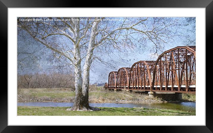 Route 66 Truss Bridge Framed Mounted Print by Betty LaRue