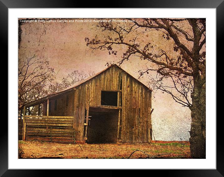 Vintage Wood Barn Framed Mounted Print by Betty LaRue