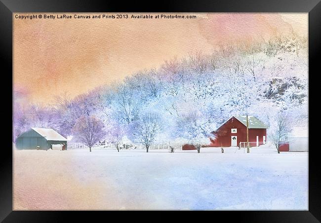 The Red Barn Framed Print by Betty LaRue