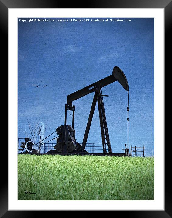Oil Pump Jack Framed Mounted Print by Betty LaRue