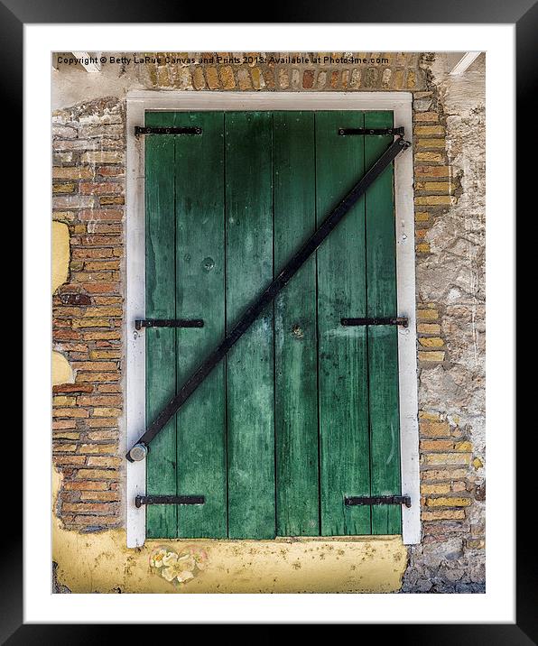 The Green Door Framed Mounted Print by Betty LaRue
