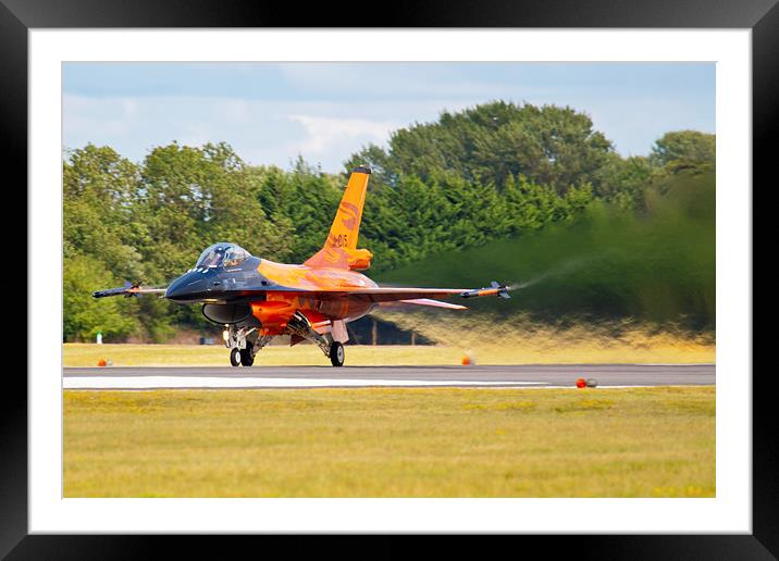 F-16AM Fighting Falcon with Jetwash Framed Mounted Print by Adam Withers
