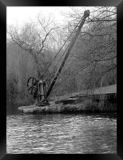 Canal Crane Framed Print by Lucy Courtney