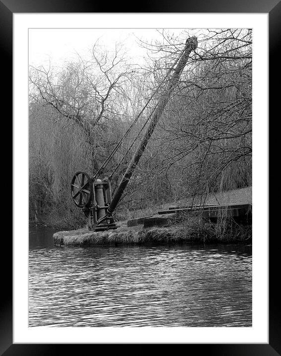 Canal Crane Framed Mounted Print by Lucy Courtney