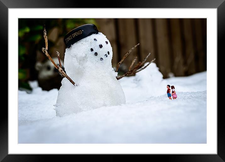 Snowman giant Framed Mounted Print by Andrew Lee