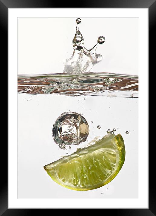 Lime Splash Framed Mounted Print by Alan Todd