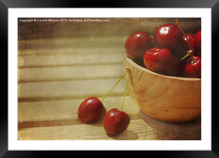 Life is a Bowl of Cherries Framed Mounted Print by Corrine Weaver
