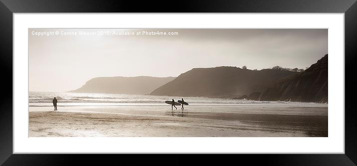  Sunset Surfing Framed Mounted Print by Corrine Weaver