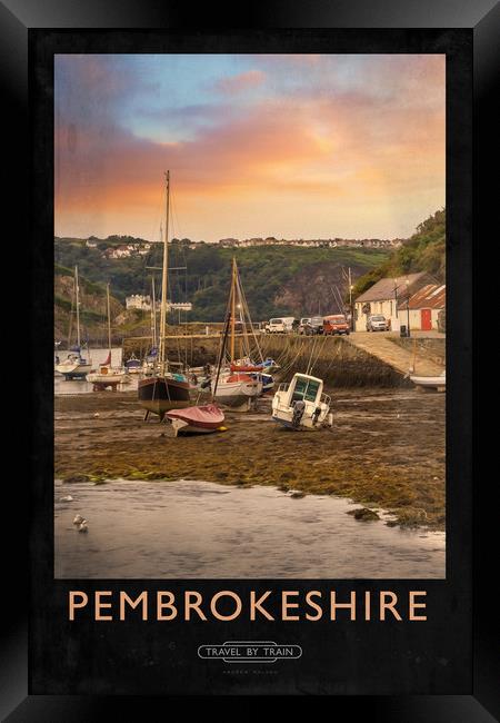 Pembrokeshire Railway Poster Framed Print by Andrew Roland