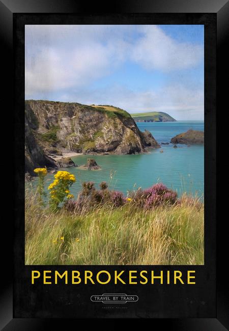 Pembrokeshire Railway Poster Framed Print by Andrew Roland
