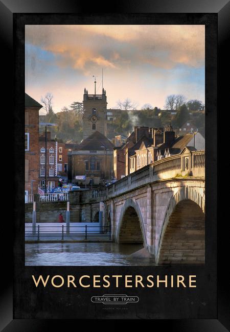 Worcestershire Railway Poster Framed Print by Andrew Roland