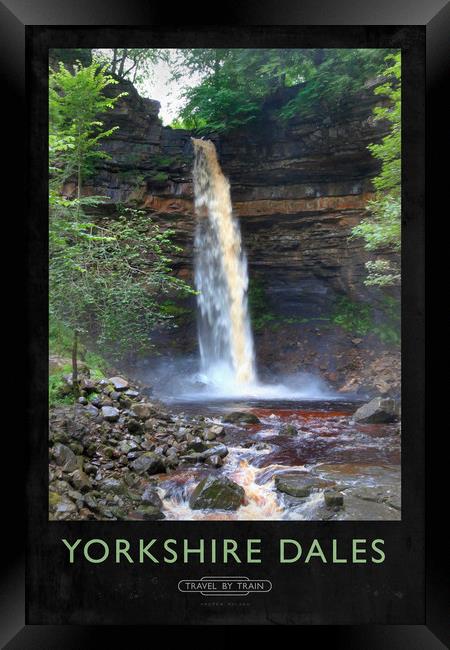 Yorkshire Dales Railway Poster Framed Print by Andrew Roland
