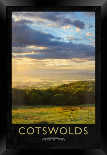 Cotswolds Railway Poster Framed Print by Andrew Roland